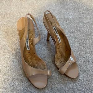 Manolo Blahnik strappy nude heel